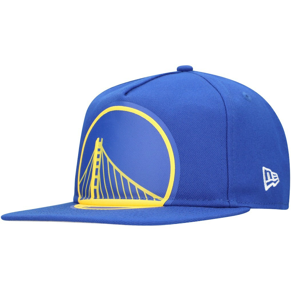 Golden State Warriors Oversized Puff Print Logo Golfer Snapback Hat sale - Royal | New Era shop