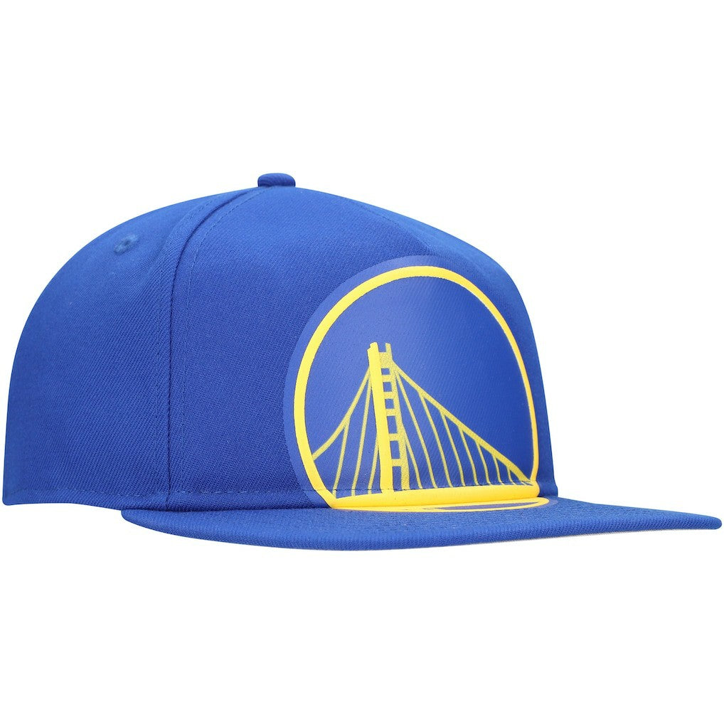 Golden State Warriors Oversized Puff Print Logo Golfer Snapback Hat sale - Royal | New Era shop