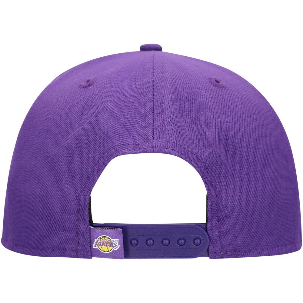 Los Angeles Lakers Oversized Puff Print Logo Golfer Snapback Hat - Purple | New Era discount