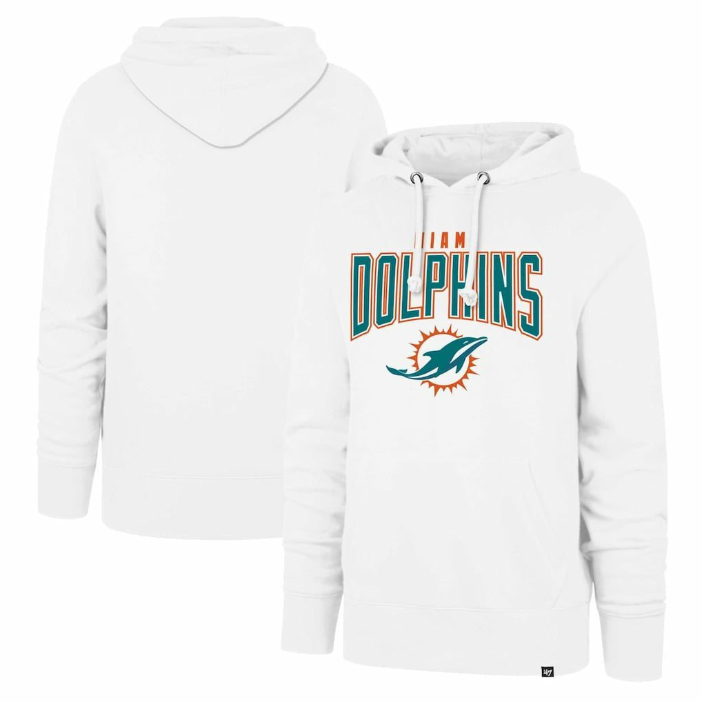 Miami Dolphins '47 Elements Arch Headline Pullover Hoodie - White cheap