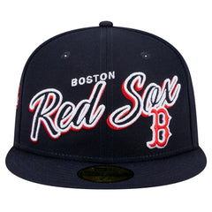 Boston Red Sox Script Sided 59FIFTY Fitted Hat - Navy | New Era