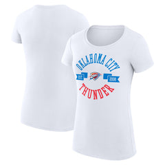 Oklahoma City Thunder G-III 4Her by Carl Banks Women's Super-Slim Fit Lightweight Large City Logo T-Shirt - White cheap