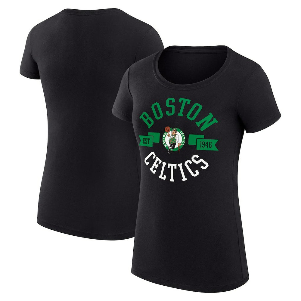 Boston Celtics G-III 4Her by Carl Banks Women's Super-Slim Fit Lightweight Large City Logo T-Shirt - Black for sale