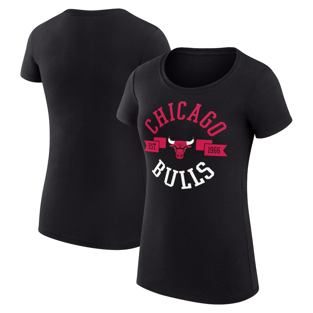 Chicago Bulls G-III 4Her by Carl Banks Women's Super-Slim Fit Lightweight Large City Logo T-Shirt sale - Black on sale
