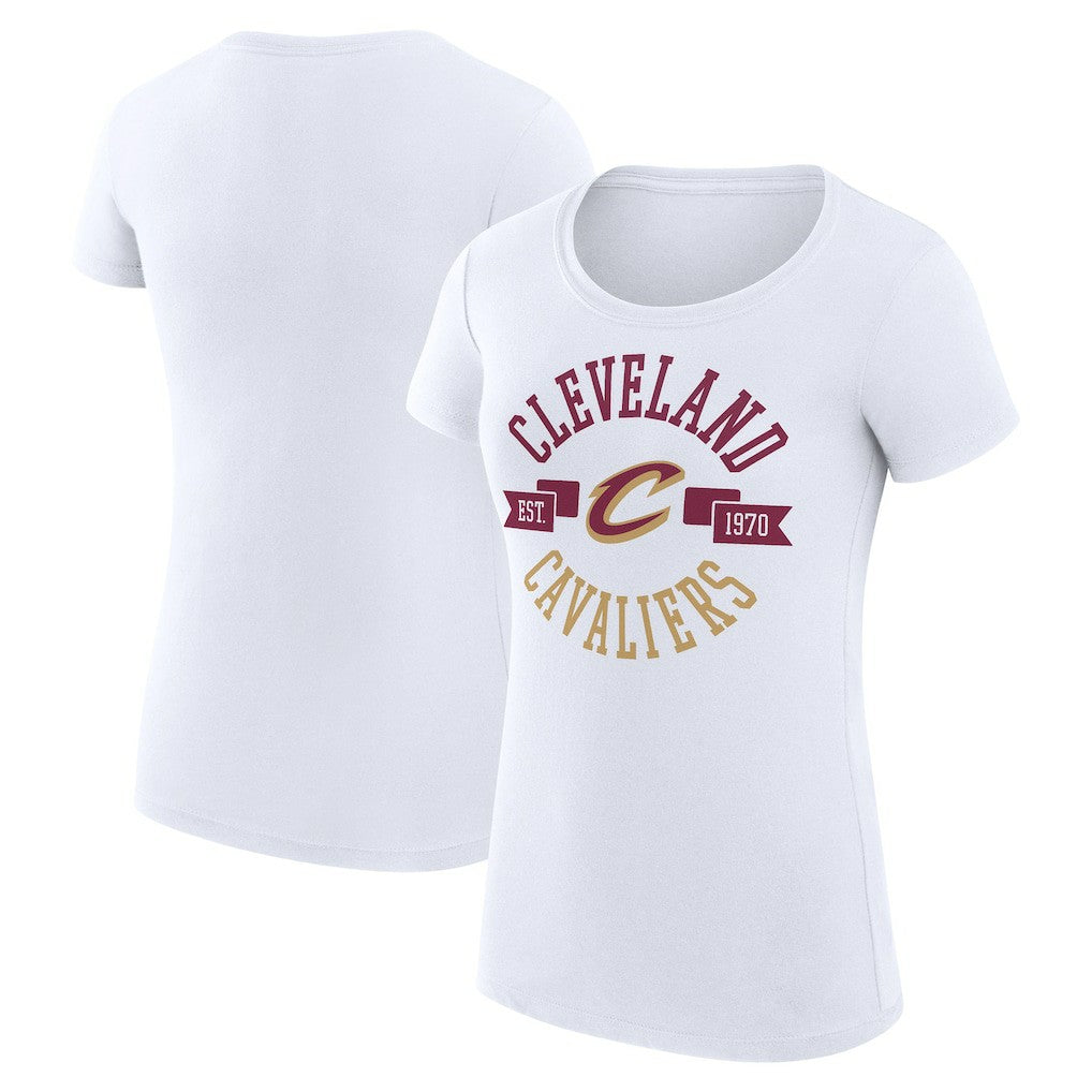 Cleveland Cavaliers G-III 4Her by Carl Banks Women's Super-Slim Fit Lightweight Large City Logo T-Shirt - White online