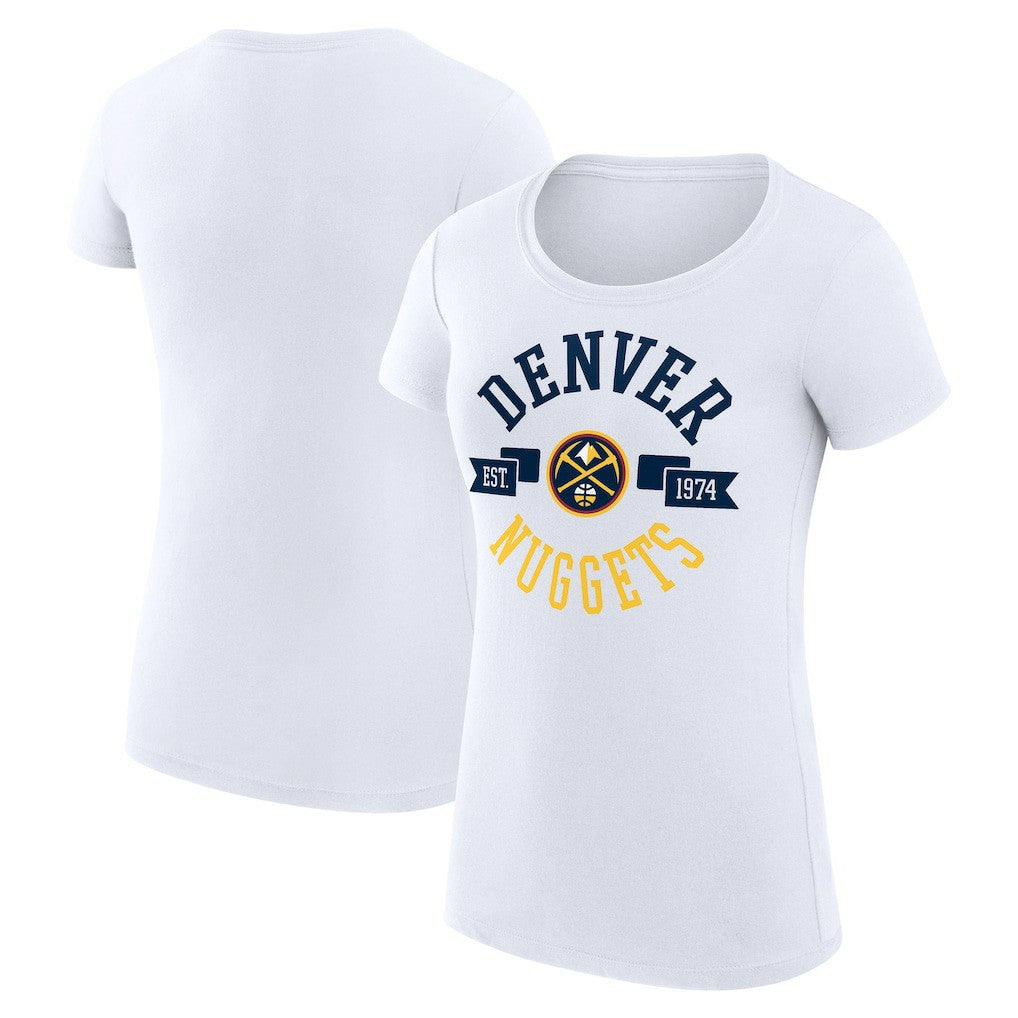 Denver Nuggets G-III 4Her by Carl Banks Women's Super-Slim Fit Lightweight Large City Logo T-Shirt sale - White shop