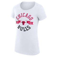 Chicago Bulls G-III 4Her by Carl Banks Women's Super-Slim Fit Lightweight Large City Logo T-Shirt sale - White discount
