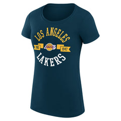 Los Angeles Lakers G-III 4Her by Carl Banks Women's Super-Slim Fit Lightweight Large City Logo T-Shirt - Purple discount
