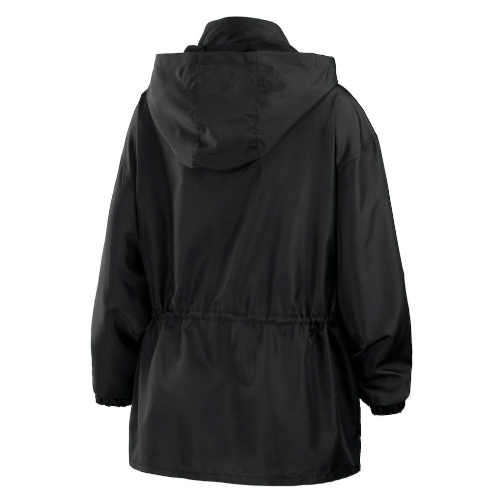 Atlanta Braves WEAR by Erin Andrews Women's Full-Zip Windbreaker Hoodie Jacket - Black