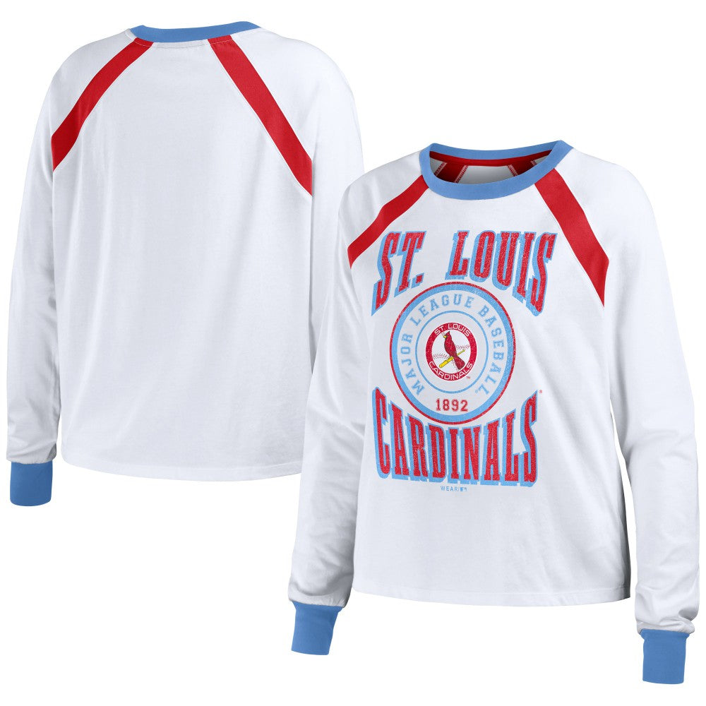 St. Louis Cardinals WEAR by Erin Andrews Women's Raglan Long Sleeve T-Shirt - White