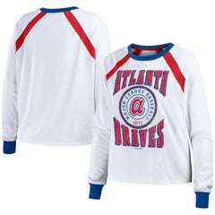 Atlanta Braves WEAR by Erin Andrews Women's Raglan Long Sleeve T-Shirt - White