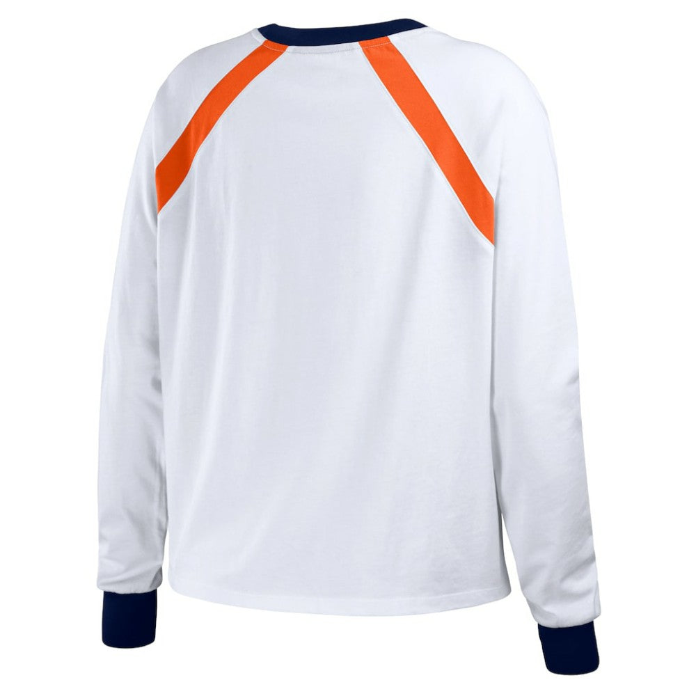 Houston Astros WEAR by Erin Andrews Women's Raglan Long Sleeve T-Shirt - White