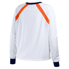 Houston Astros WEAR by Erin Andrews Women's Raglan Long Sleeve T-Shirt - White