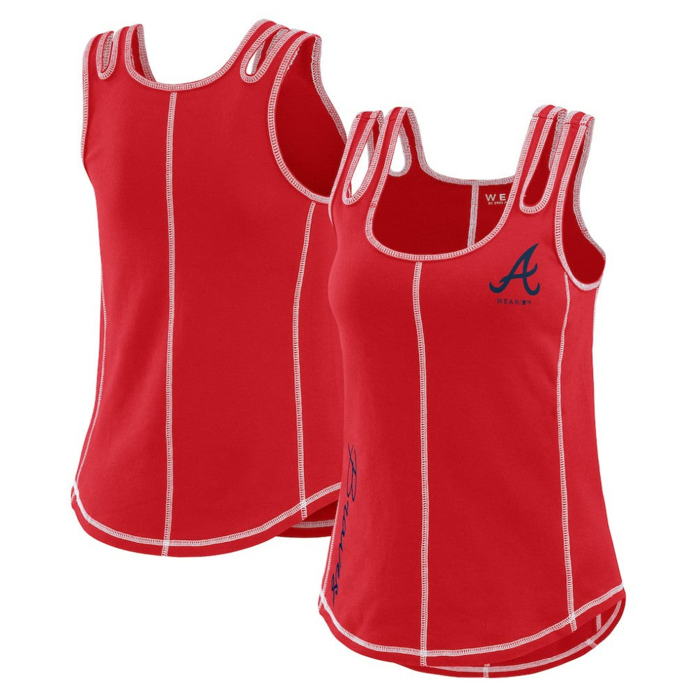 Atlanta Braves WEAR by Erin Andrews Women's Contrast Stitch Tank Top - Red