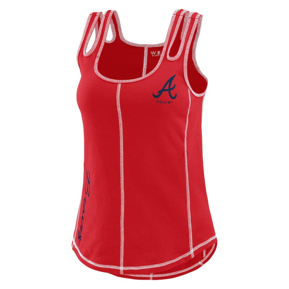 Atlanta Braves WEAR by Erin Andrews Women's Contrast Stitch Tank Top - Red