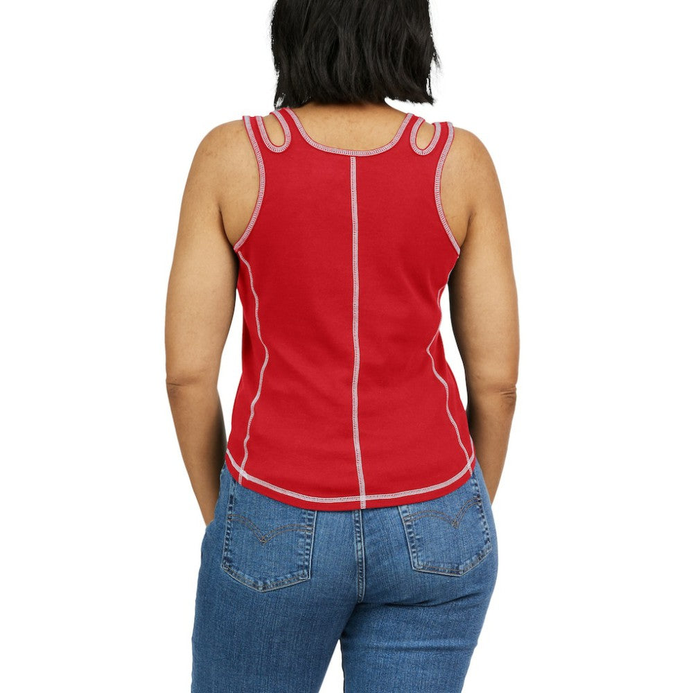 Atlanta Braves WEAR by Erin Andrews Women's Contrast Stitch Tank Top - Red
