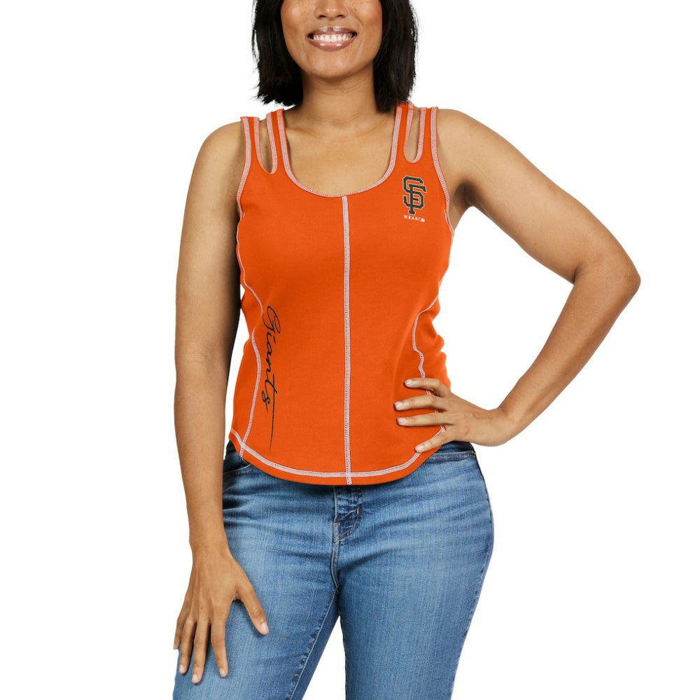 San Francisco Giants WEAR by Erin Andrews Women's Contrast Stitch Tank Top - Orange