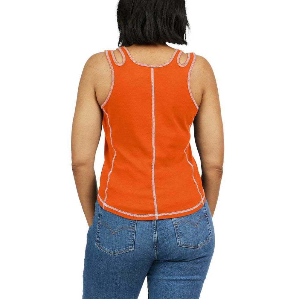 San Francisco Giants WEAR by Erin Andrews Women's Contrast Stitch Tank Top - Orange