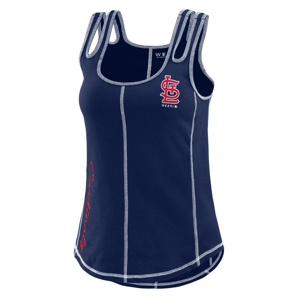 St. Louis Cardinals WEAR by Erin Andrews Women's Contrast Stitch Tank Top - Navy