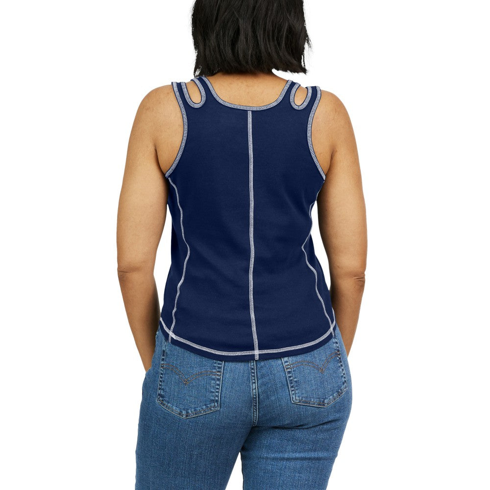 St. Louis Cardinals WEAR by Erin Andrews Women's Contrast Stitch Tank Top - Navy