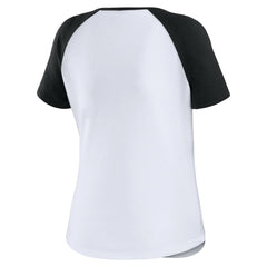 Baltimore Orioles WEAR by Erin Andrews Women's Fitted Henley Raglan T-Shirt - White/Black