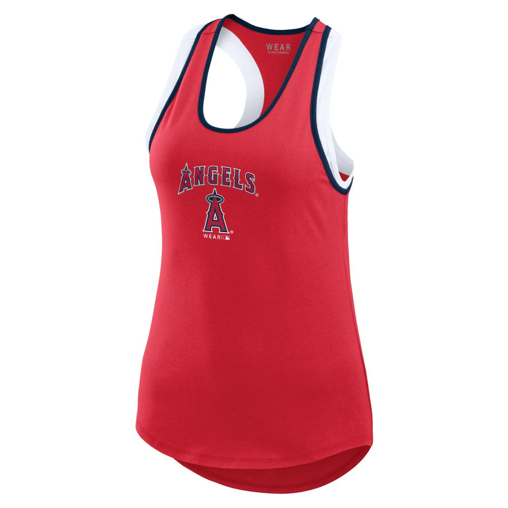 Los Angeles Angels WEAR by Erin Andrews Women's Colorblock Racerback Tank Top - Red