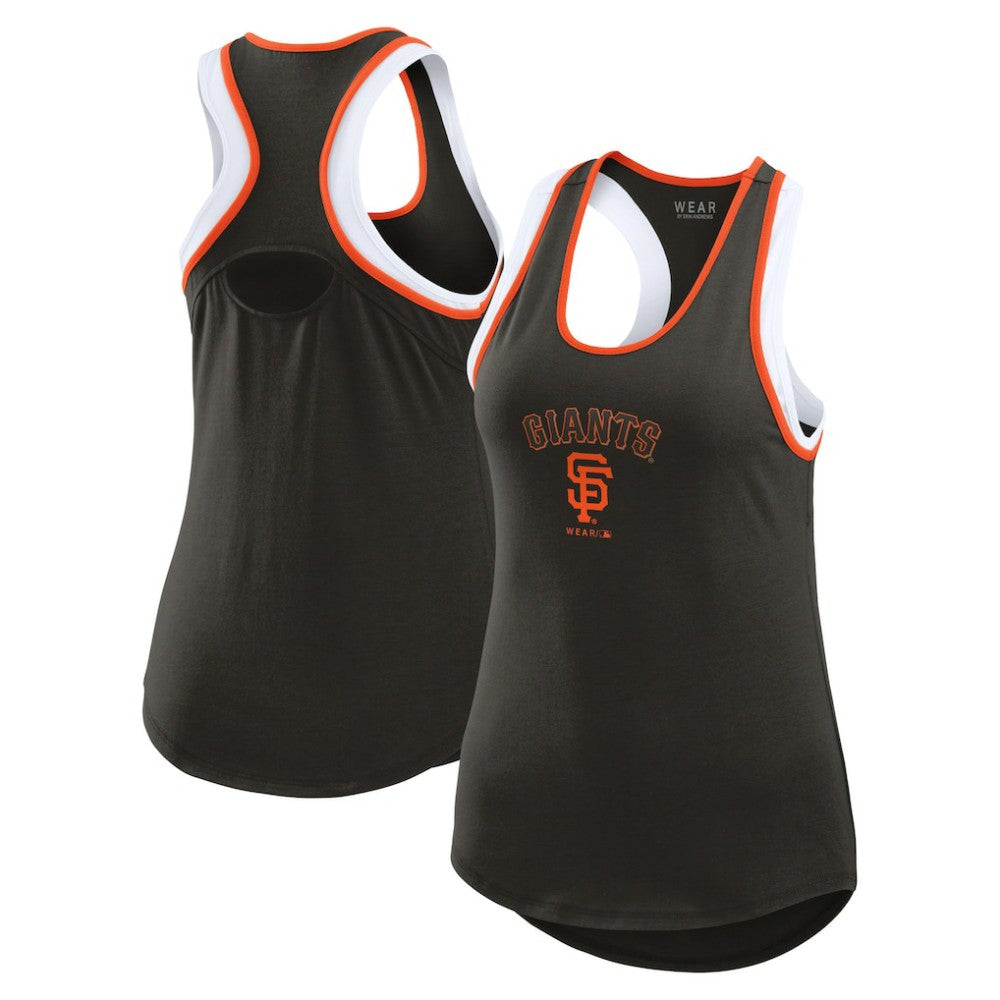 San Francisco Giants WEAR by Erin Andrews Women's Colorblock Racerback Tank Top - Black
