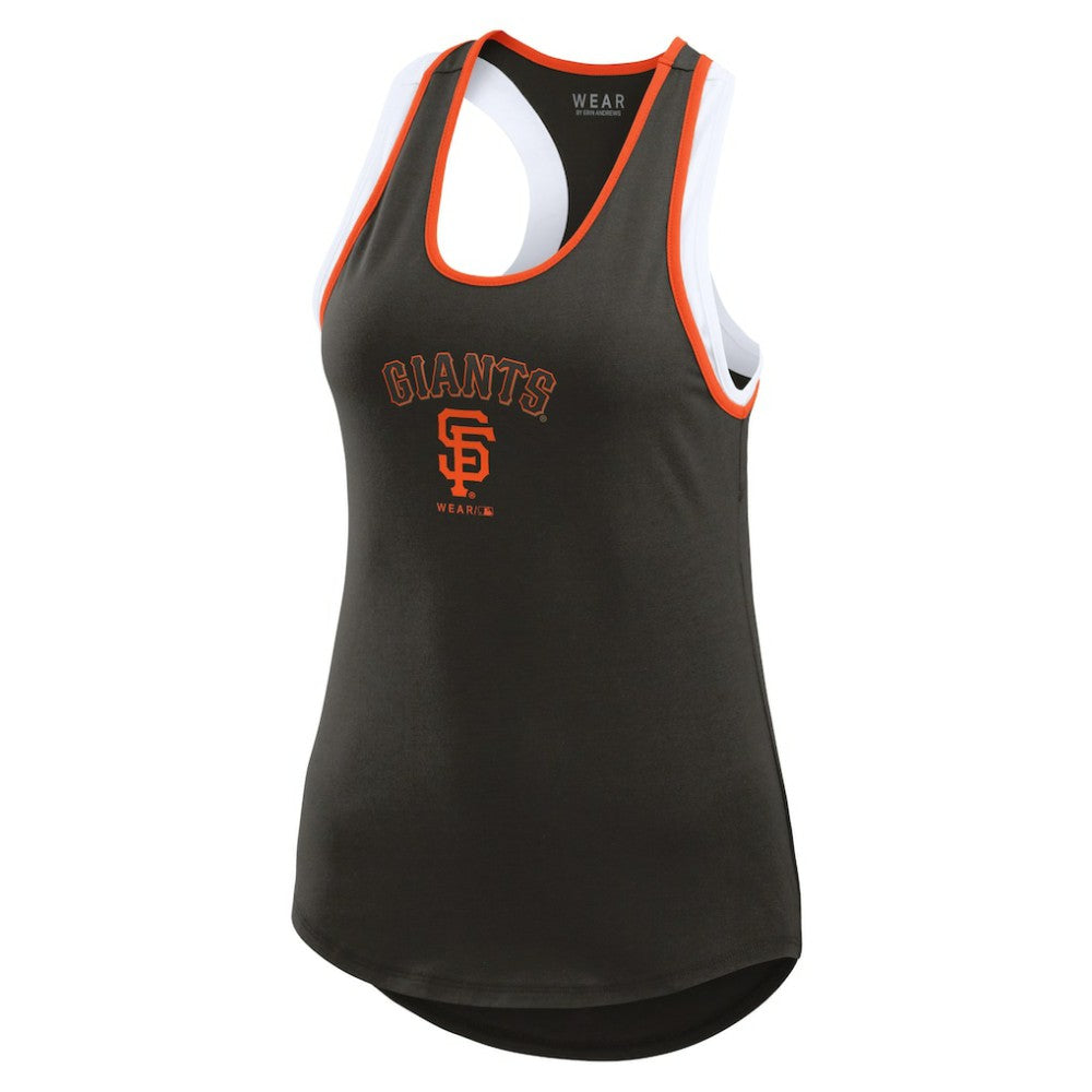San Francisco Giants WEAR by Erin Andrews Women's Colorblock Racerback Tank Top - Black