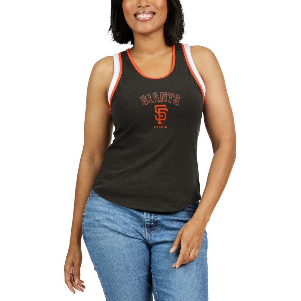San Francisco Giants WEAR by Erin Andrews Women's Colorblock Racerback Tank Top - Black