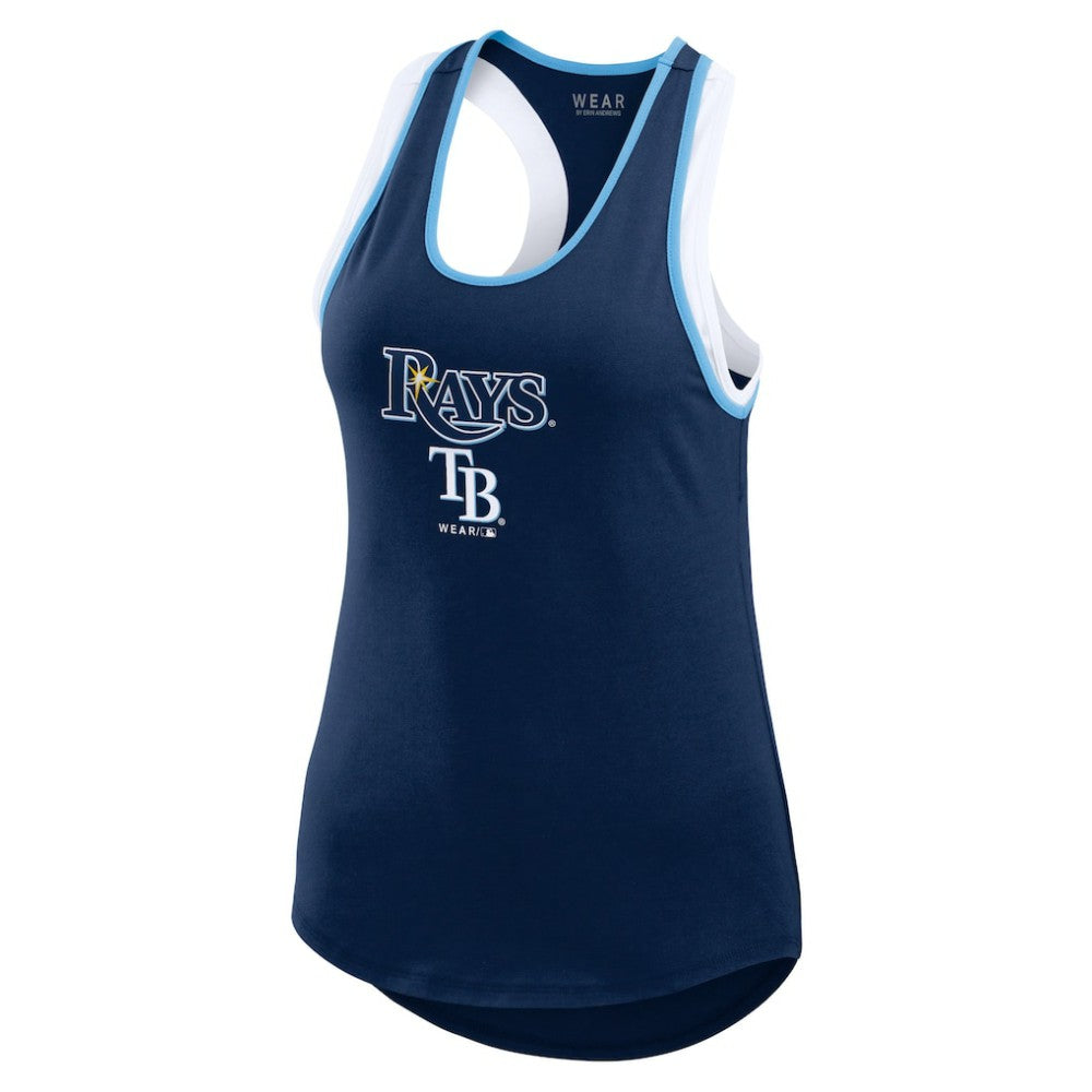 Tampa Bay Rays WEAR by Erin Andrews Women's Colorblock Racerback Tank Top - Navy