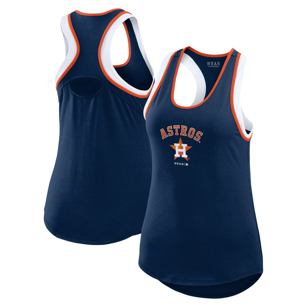 Houston Astros WEAR by Erin Andrews Women's Colorblock Racerback Tank Top - Navy