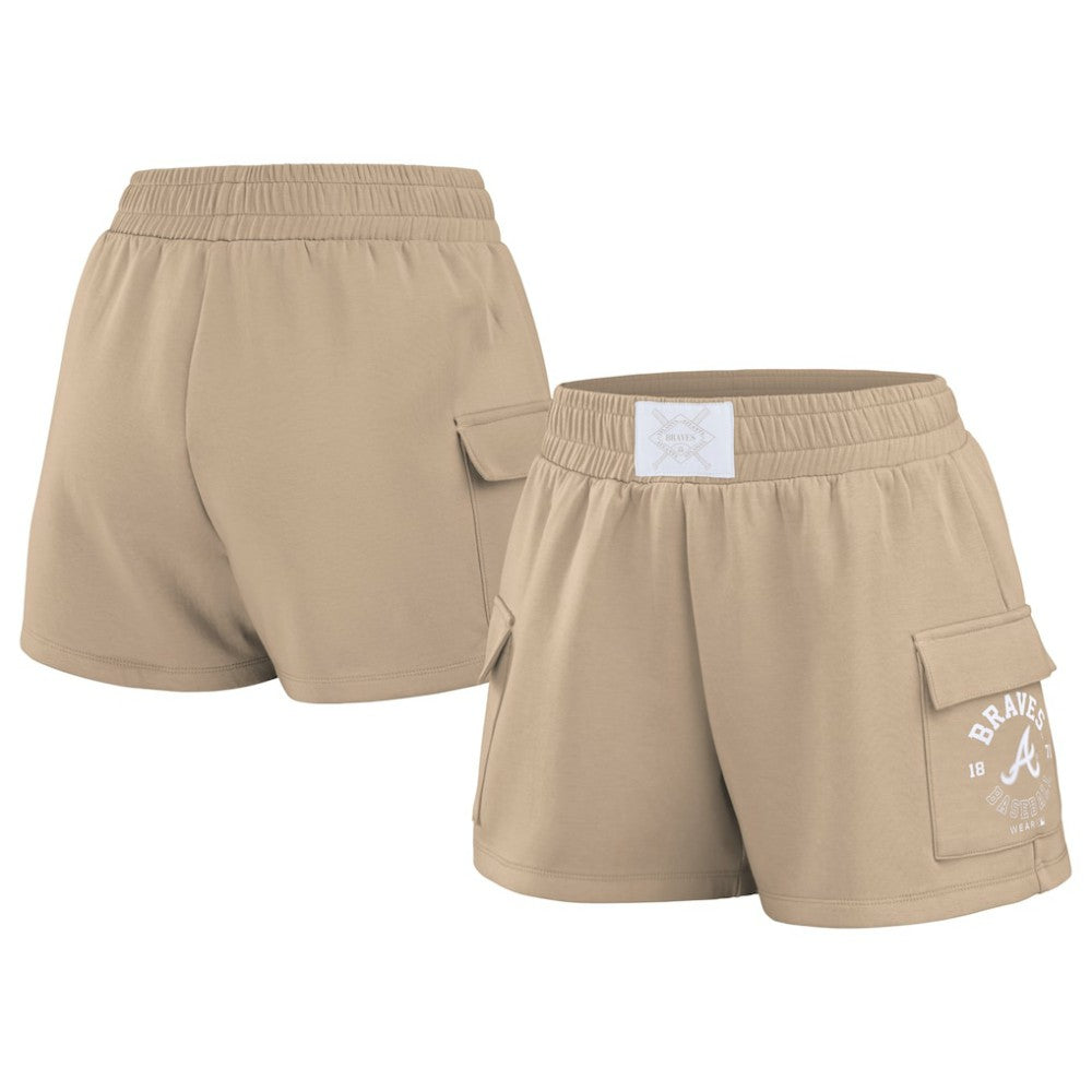Atlanta Braves WEAR by Erin Andrews Women's Shorts - Tan