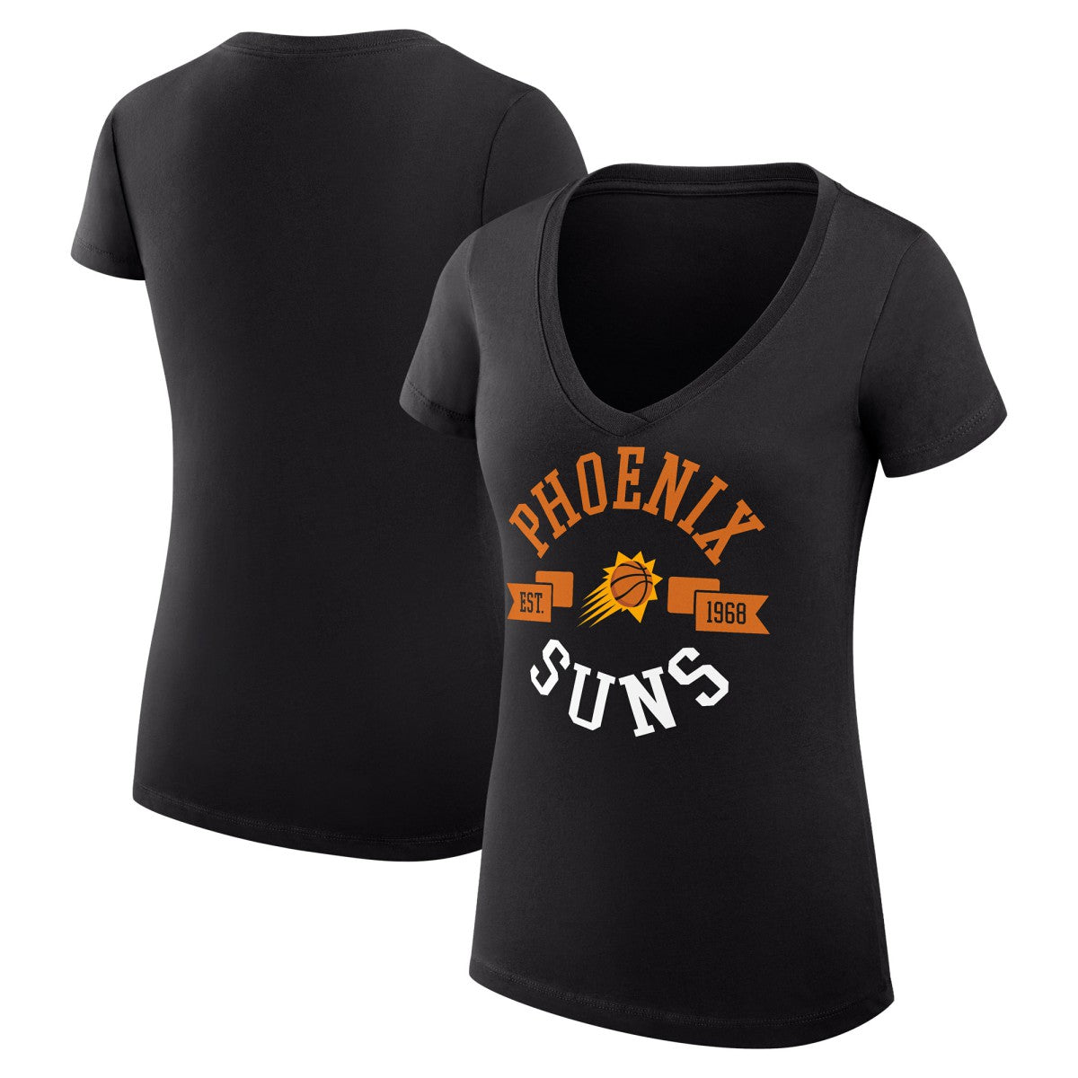 Phoenix Suns G-III 4Her by Carl Banks Women's Super-Slim Fit Lightweight Large City Logo V-Neck T-Shirt - Black shop