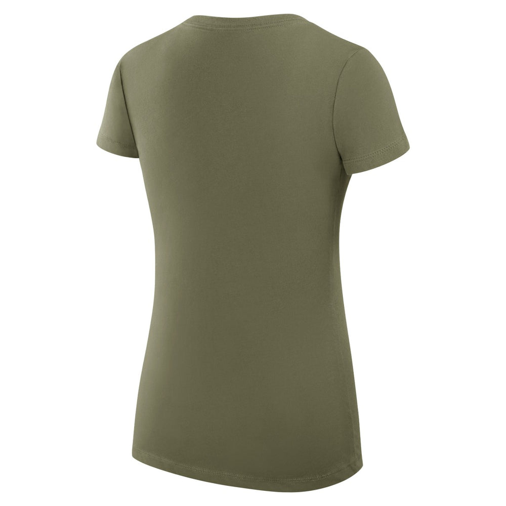Milwaukee Bucks G-III 4Her by Carl Banks Women's Super-Slim Fit Lightweight Large City Logo V-Neck T-Shirt - Olive outlet