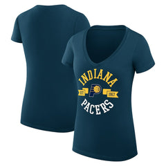 Indiana Pacers G-III 4Her by Carl Banks Women's Super-Slim Fit Lightweight Large City Logo V-Neck T-Shirt - Navy shop