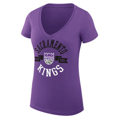 Sacramento Kings G-III 4Her by Carl Banks Women's Super-Slim Fit Lightweight Large City Logo V-Neck T-Shirt - Purple outlet