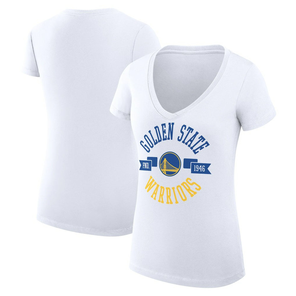 Golden State Warriors G-III 4Her by Carl Banks Women's Super-Slim Fit Lightweight Large City Logo V-Neck T-Shirt sale - White outlet