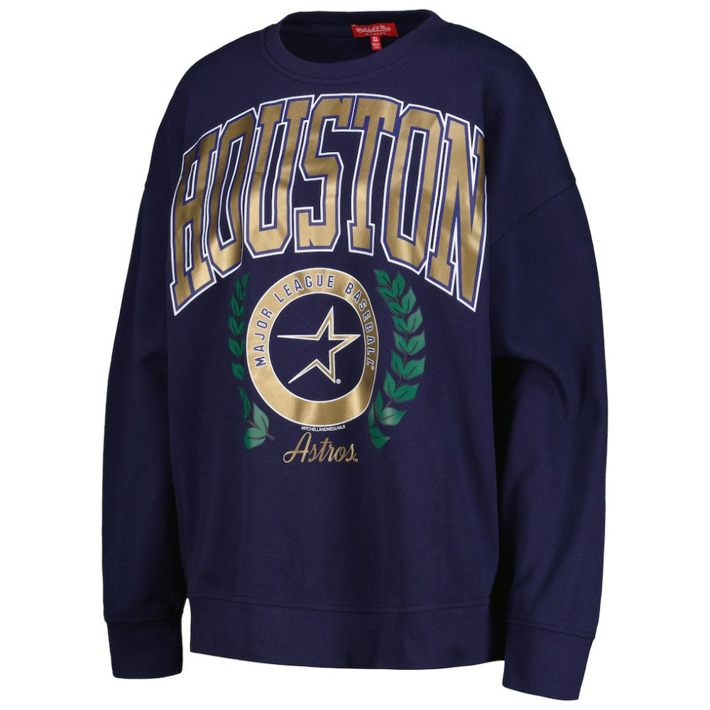 Houston Astros Women's Cooperstown Collection Logo Pullover Sweatshirt - Navy | Mitchell & Ness