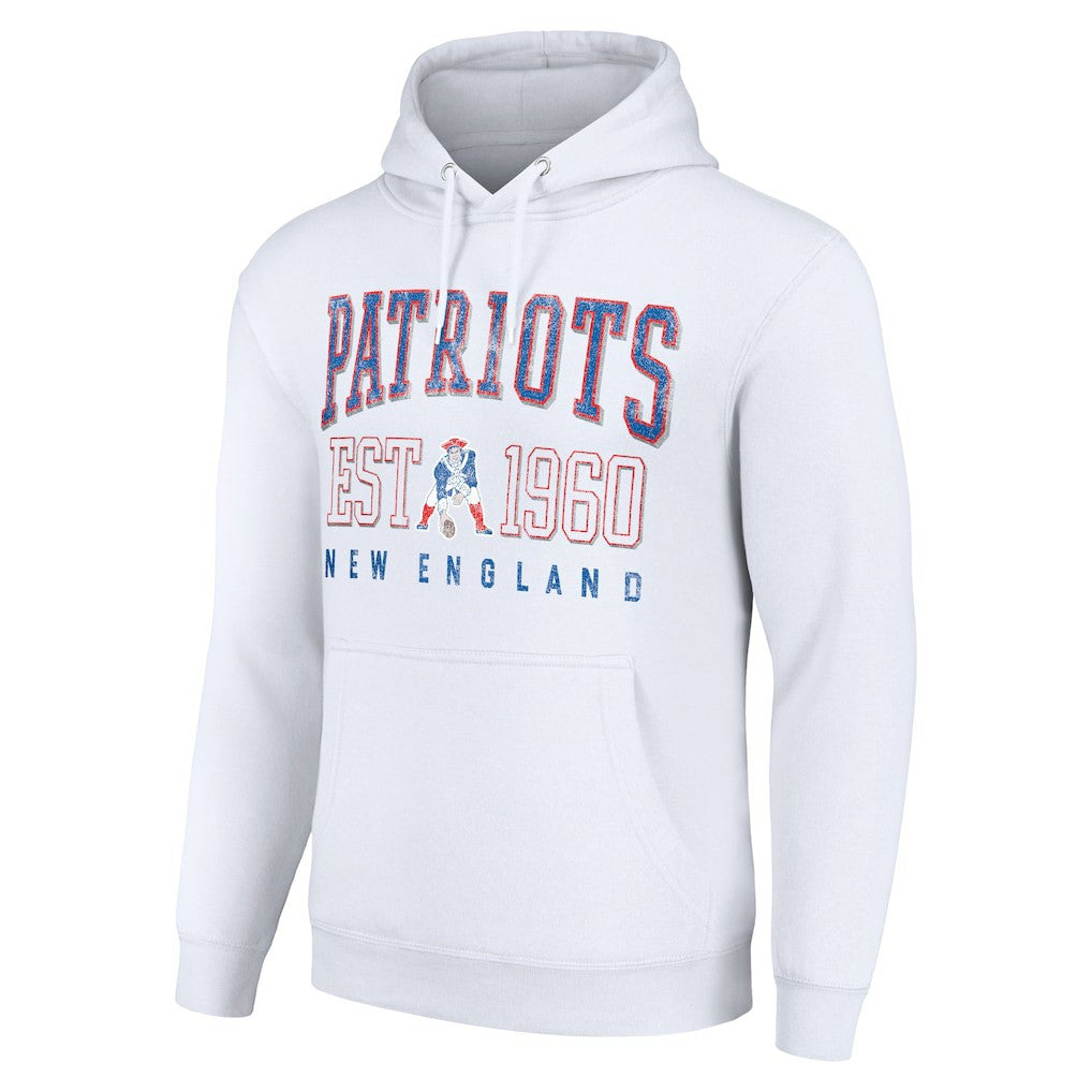 New England Patriots Starter Unisex Throwback Logo Pullover Hoodie - White for sale