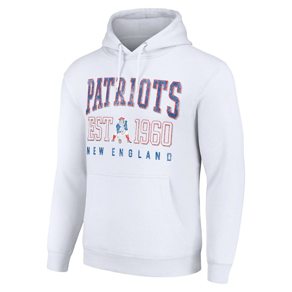 New England Patriots Starter Unisex Throwback Logo Pullover Hoodie - White for sale