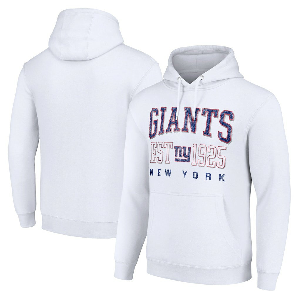 New York Giants Starter Unisex Throwback Logo Pullover Hoodie - White outlet