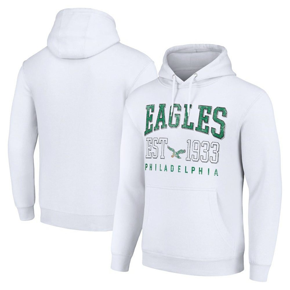 Philadelphia Eagles Starter Unisex Throwback Logo Pullover Hoodie - White on sale