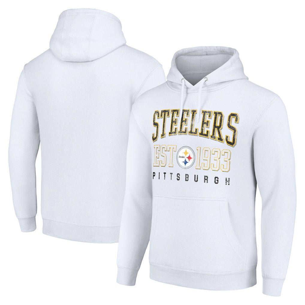 Pittsburgh Steelers Starter Unisex Throwback Logo Pullover Hoodie - White sale