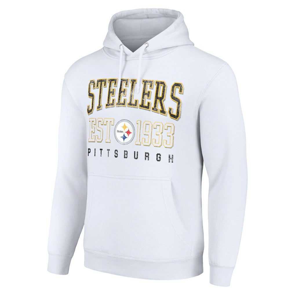 Pittsburgh Steelers Starter Unisex Throwback Logo Pullover Hoodie - White sale