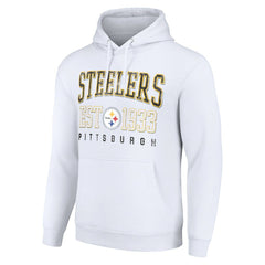Pittsburgh Steelers Starter Unisex Throwback Logo Pullover Hoodie - White sale