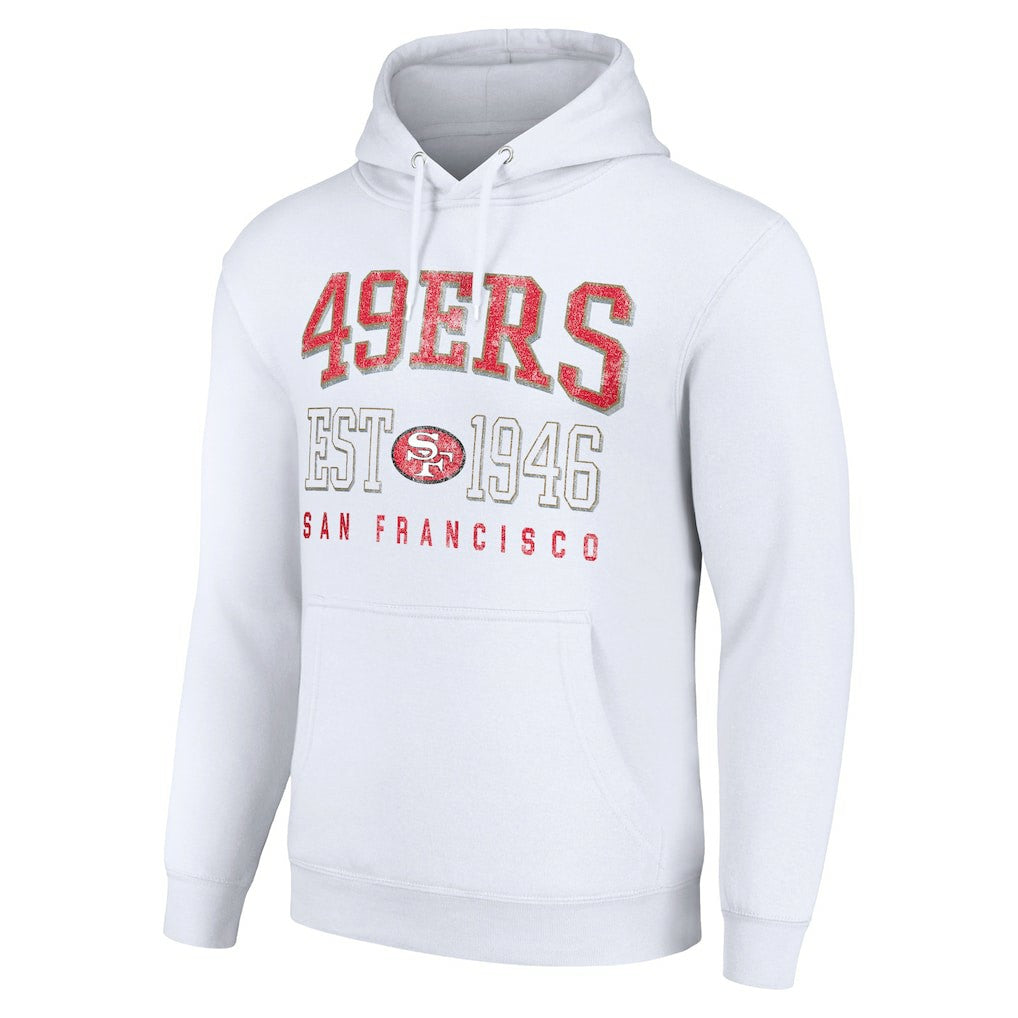 San Francisco 49ers Starter Unisex Throwback Logo Pullover Hoodie - White for sale
