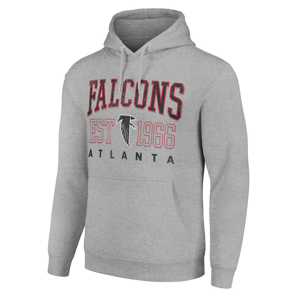 Atlanta Falcons Starter Unisex Throwback Logo Pullover Hoodie - Heather Gray discount