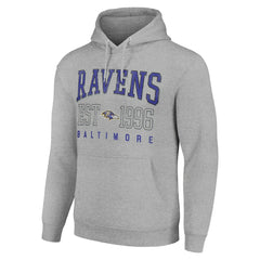 Baltimore Ravens Starter Unisex Throwback Logo Pullover Hoodie - Heather Gray for sale