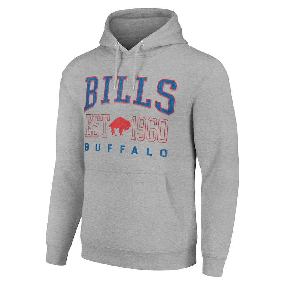 Buffalo Bills Starter Unisex Throwback Logo Pullover Hoodie - Heather Gray outlet