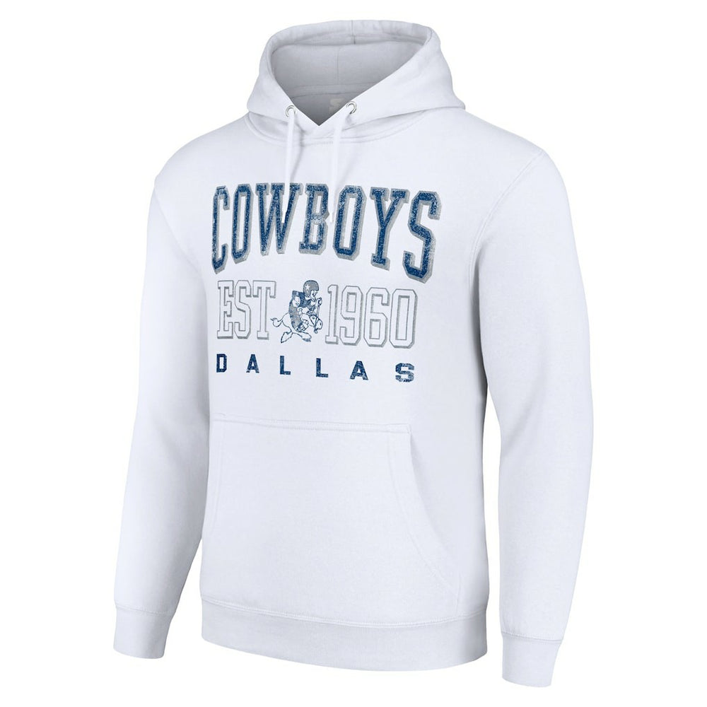 Dallas Cowboys Starter Unisex Throwback Logo Pullover Hoodie - White for sale